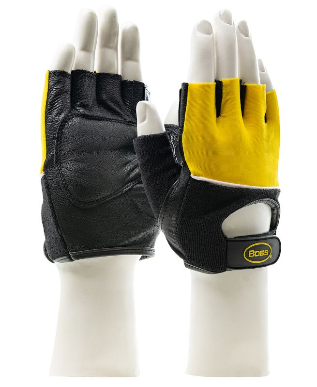 GLOVE LIFTING HALF-FINGER W/REINFORCED LEATHER PALM SM - Lifting